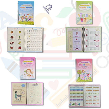 Kit Educațional Reutilizabil pentru Copii – 4 Caiete Interactive A5