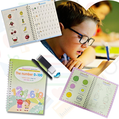 Kit Educațional Reutilizabil pentru Copii – 4 Caiete Interactive A5